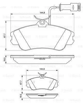 <strong>Тормозные колодки диск. передн.(с датч.) AUDI 80/100 BOSCH 0986461115 (фото 1)</strong>