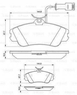 Тормозные колодки диск. передн.(с датч.) AUDI 80/100 BOSCH 0986461115 фото товара