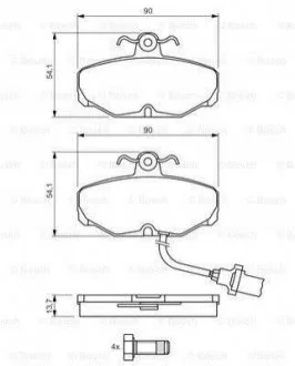 FORD Тормозные колодки диск. задн. (с датч) Scorpio для Ford BOSCH 0986469820 фото товару