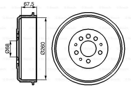 VW Гальмівний барабан задн. T4 BOSCH 0986477046 фото товара