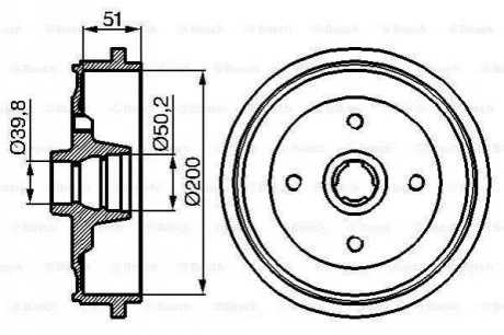 VW Барабан торм. задний AUDI 80 -91 для BOSCH 0986477053 фото товару