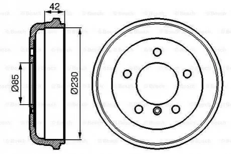 DB Барабан тормозной задний 207-210 230X42 для BOSCH 0986477101 фото товару