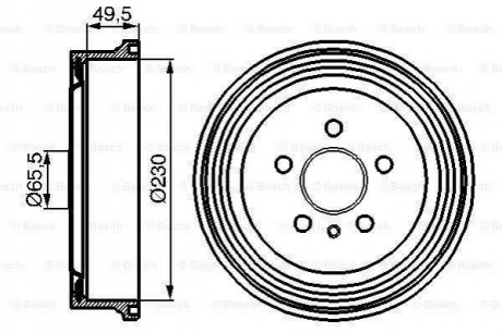 OPEL Тормозной барабан задний ZAFIRA 99-,VECTRA -02 BOSCH 0986477104 фото товара