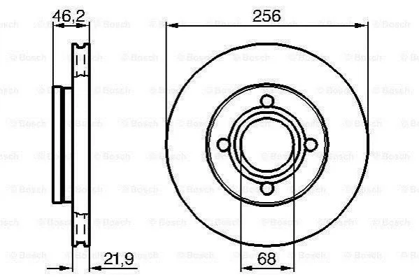<strong>Диск тормозной перед. (вентил.) AUDI 80 86-91, 100 -90 (256*22) BOSCH 0986478018 (фото 1)</strong>