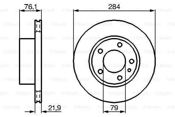 <strong>BMW Диск тормозной передний 518 I -88 284 22 20.4 BOSCH 0986478043 (фото 1)</strong>