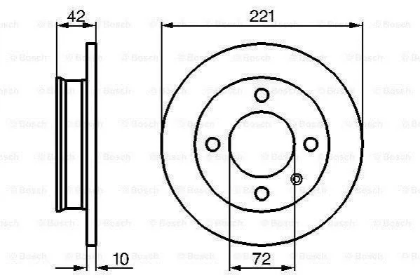 <strong>FORD Диск тормозной передний FIESTA 76-89 221 10 8.7 BOSCH 0986478068 (фото 1)</strong>