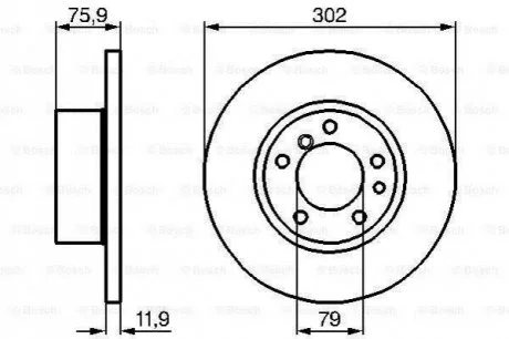 Диск тормозной перед. BMW 5-serie (E34) (302*12) для BMW BOSCH 0986478319 фото товару