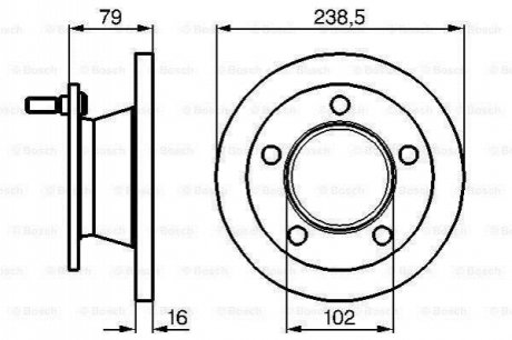 DB Диск тормозной передний MB100 90- BOSCH 0986478357 фото товару