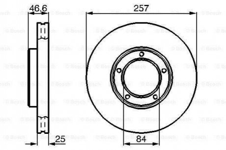 Томозной диск передн. TOYOTA HIACE II -06 BOSCH 0986478397 фото товару