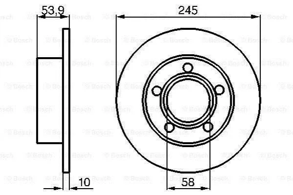 <strong>Диск тормозной задн. AUDI A6 quttro 97-04 (245*10) BOSCH 0986478461 (фото 1)</strong>