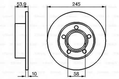 Диск тормозной задн. AUDI A6 quttro 97-04 (245*10) для Audi BOSCH 0986478461 фото товару