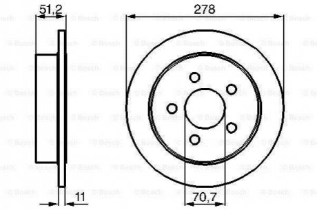 OPEL Диск тормозной задний Sintra 96-99 BOSCH 0986478487 фото товару