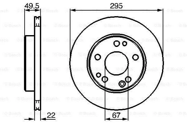 <strong>Диск тормозн. вент. передн. DB W124 (295*22) BOSCH 0986478525 (фото 1)</strong>