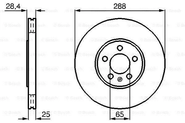 <strong>VW Тормозной диск Passat 2.8 BOSCH 0986478619 (фото 1)</strong>