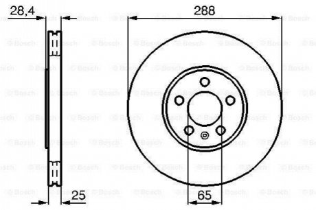 VW Тормозной диск Passat 2.8 BOSCH 0986478619