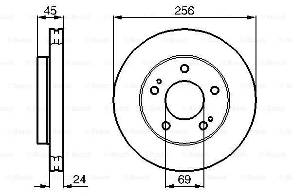<strong>Диск гальмівний передн лів/прав DODGE AVENGER MITSUBISHI ECLIPSE I, ECLIPSE II 2.0/2.5 04.91-12.07 BOSCH 0986478708 (фото 1)</strong>