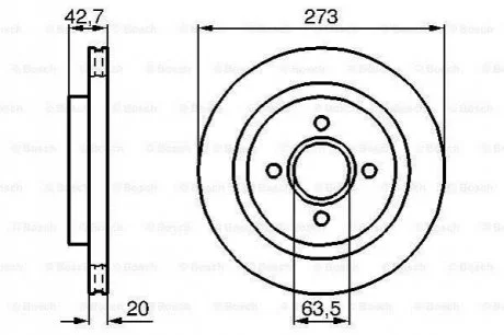 VW Диск тормозной передний Bora 10/00-, A3 04/99-, Octavia 08/00- для Ford BOSCH 0986478816 фото товару
