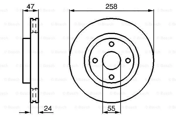 <strong>Диск тормозной передн. MAZDA 323F 1,9 16V/2,0D/TD 93- BOSCH 0986478989 (фото 1)</strong>