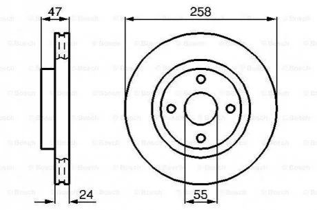 Диск тормозной передн. MAZDA 323F 1,9 16V/2,0D/TD 93- для Mazda BOSCH 0986478989 фото товару