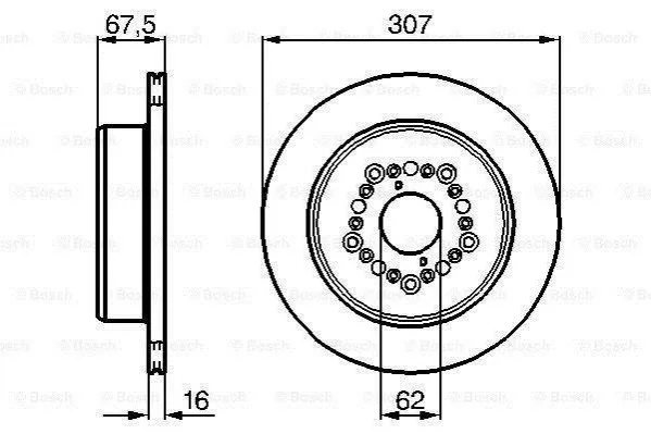 <strong>Тормозной диск перед. (вентил.) LEXUS LS400 4,0 94-00 TOYOTA Century 5,0 BOSCH 0986479023 (фото 1)</strong>