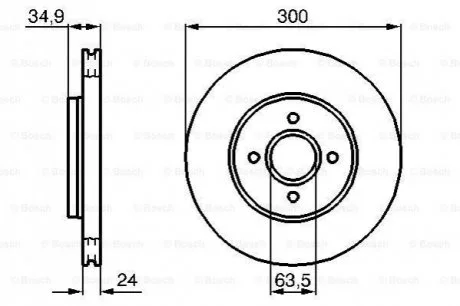 Диск торм пер. FORD Mondeo III 1.8 2.0 2.0TDCI 00- для Ford BOSCH 0986479048 фото товару