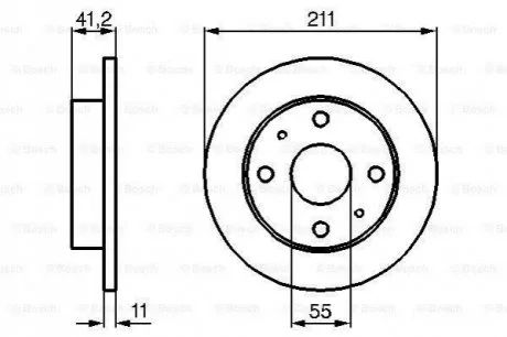 Диск торм. пер. DAIHATSU CUORE для BOSCH 0986479119 фото товару