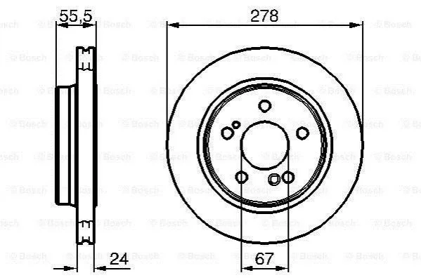<strong>DB Тормозной диск задн.W124/203/210 3.6/4.2 BOSCH 0986479133 (фото 1)</strong>