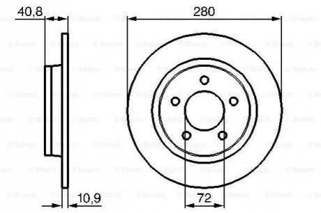 Диск гальмівний для Mazda BOSCH 0986479181 фото товару