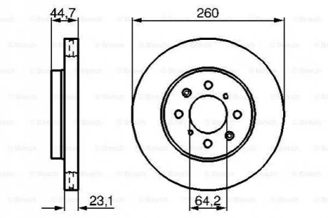 Гальмівний диск для Honda BOSCH 0986479226 фото товару