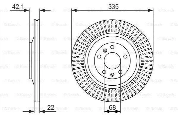 <strong>Диск тормозной зад. вент. (345*29,5) AUDI Q5 08-. BOSCH 0986479591 (фото 1)</strong>