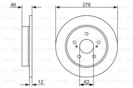 Диск торм. зад. SUZUKI KIZASHI 10- BOSCH 0986479752 (фото 1)