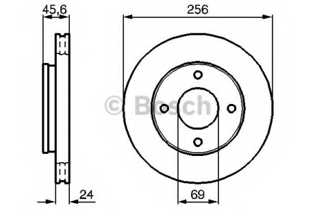 ДИСК ГАЛЬМIВНИЙ ПЕРЕДНIЙ COATED BOSCH 0 986 479 B83 фото товару