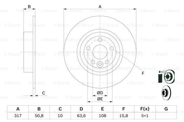 <strong>Диск гальмівний BOSCH 0986479E58 (фото 1)</strong>