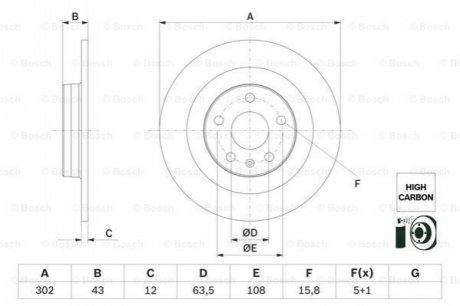 Диск гальмівний BOSCH 0986479F31 фото товару