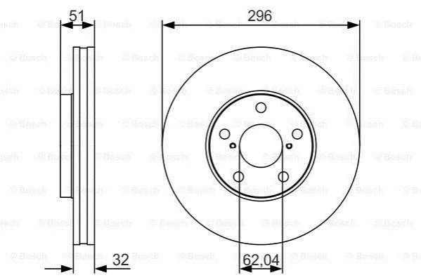 <strong>Диск торм. пер. LEXUS GS 97- BOSCH 0986479R20 (фото 1)</strong>