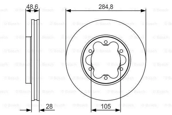 <strong>Диск торм. пер. TOYOTA HIACE 06- BOSCH 0986479R27 (фото 1)</strong>