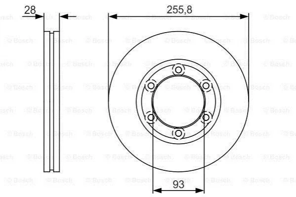 <strong>Диск гальм.передн. MAZDA E Van 97- BOSCH 0986479R37 (фото 1)</strong>