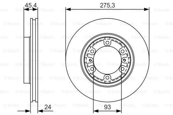 <strong>HYUNDAI Гальмівний диск передній H-1 97- BOSCH 0986479R40 (фото 1)</strong>