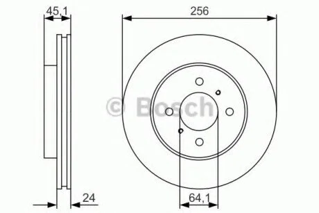 Диск гальмівний для Mitsubishi BOSCH 0986479R51 фото товару