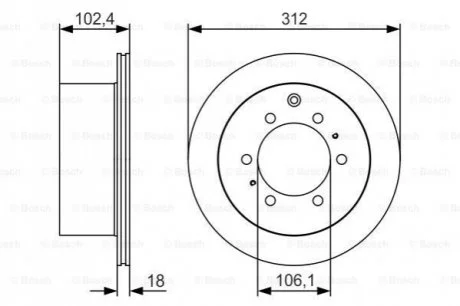 Гальмівний диск для Toyota, Lexus BOSCH 0986479R57 фото товару