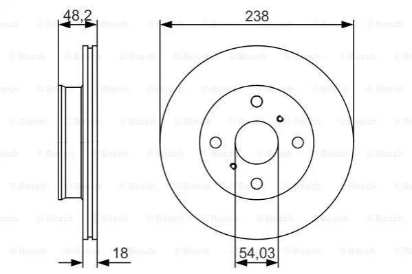 <strong>TOYOTA Диск тормозной передн.Coprolla 88- BOSCH 0986479R75 (фото 1)</strong>