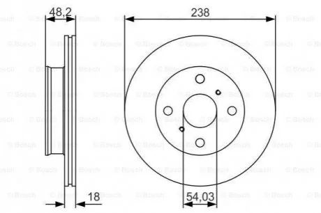 TOYOTA Диск тормозной передн.Coprolla 88- для Toyota BOSCH 0986479R75 фото товару