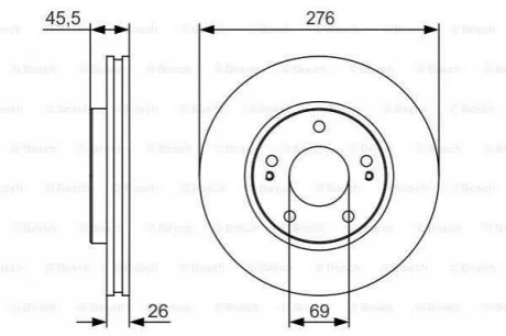 Диск гальмівний для BOSCH 0986479S00 фото товару