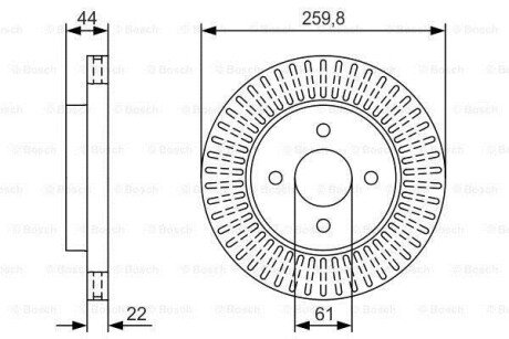 NISSAN Гальмівний диск пер. Versa II -20 BOSCH 0986479U02 фото товару