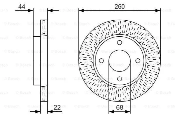 <strong>Гальмівний диск пер. NISSAN TIIDA BOSCH 0986479U54 (фото 1)</strong>