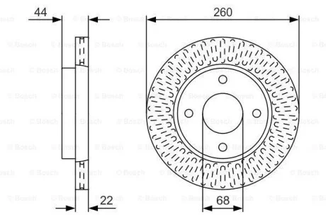 Гальмівний диск пер. NISSAN TIIDA для BOSCH 0986479U54 фото товару