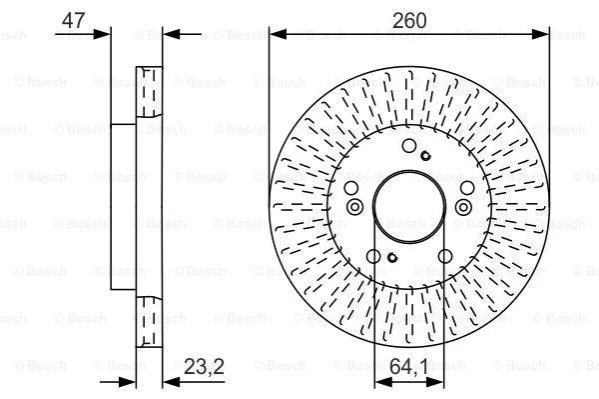 <strong>Гальмівний диск пер. HONDA CR-V 95- BOSCH 0986479U92 (фото 1)</strong>