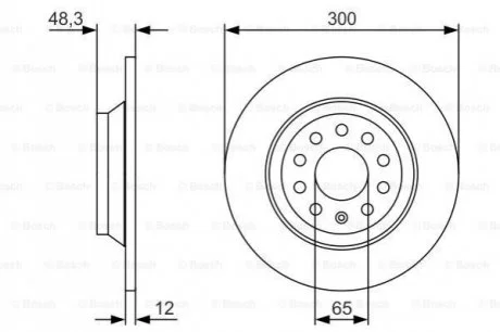 Диск гальмівний для Seat, Volkswagen, Skoda, Audi BOSCH 0986479V01 фото товару
