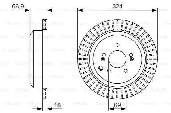 <strong>Диск гальмівний зад. HYUNDAI IX55 BOSCH 0986479V10 (фото 1)</strong>