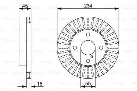 MAZDA Диск тормозной передний 323 -98 для Mazda BOSCH 0986479V65 фото товару